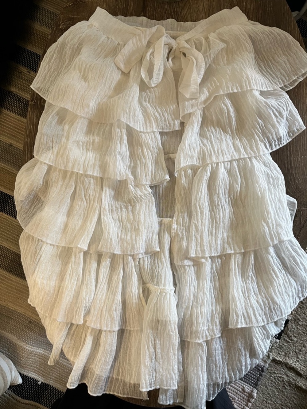 Missord White Ruffled Two-piece Set / Swimsuit Cover-up Size small NWT - Picture 9 of 9